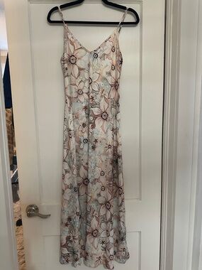Floral Slip Midi Dress in Soft Pastels